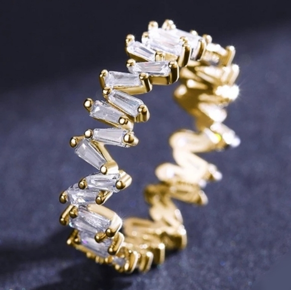 925 Sterling Silver Yellow Gold Irregular Emerald - Picture 2 of 11